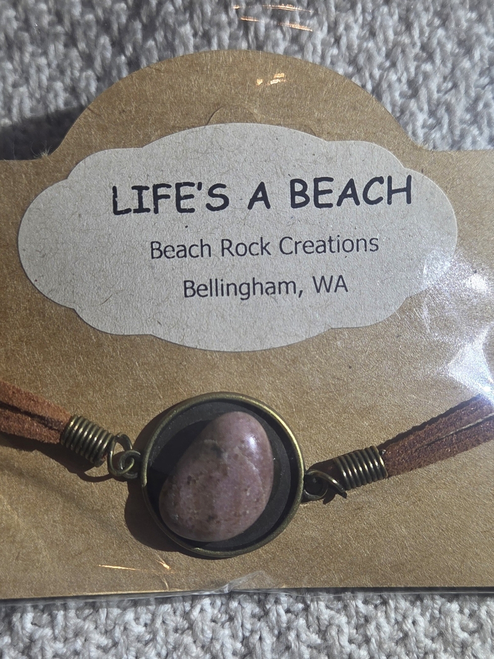 Life's A Beach Beach Rock Creations Bracelet/Anklet - Rhodonite